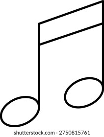Musical Sixteenth Note Icon on White Background