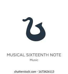 Musical sixteenth note icon vector. Trendy flat musical sixteenth note icon from music collection isolated on white background. Vector illustration can be used for web and mobile graphic design, logo,