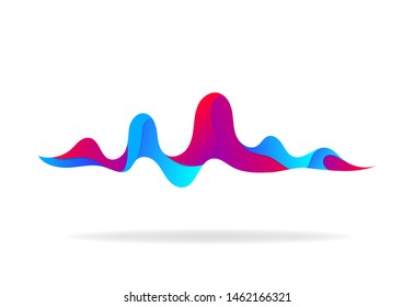 Musical soundwave on isloated background. Abstract sound wave and form of pulse for radio, audio. Trendy background with soundwave shape. vector illustration