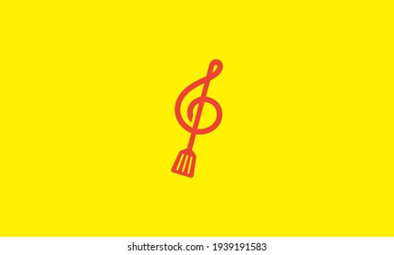 musical with spatula restaurant logo vector symbol icon design illustration