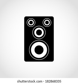 Musical Speaker Icon Isolated on White Background