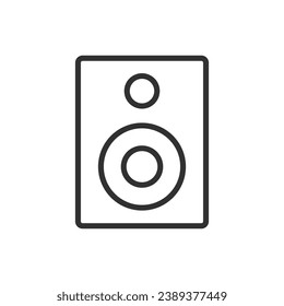 Musical speaker, linear icon. Line with editable stroke