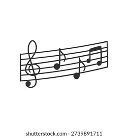 A musical staff with notes on a stave in music notation