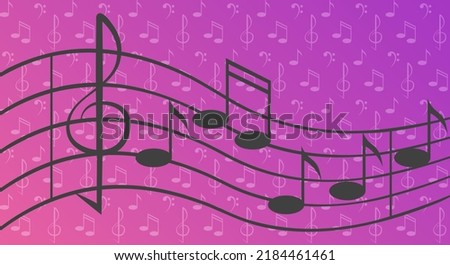A musical stanza with notes of a lyrical melody. Musical accompaniment