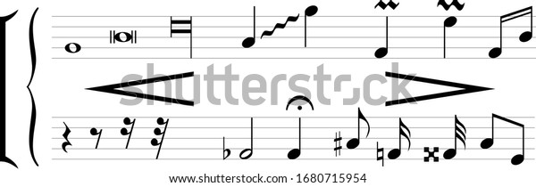 A musical stanza with musical signs and\
pauses. Symbols of musical notation.\
Vector.