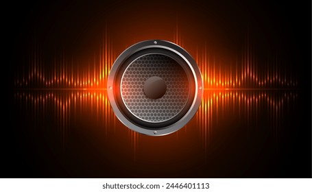 musical stereo background with glowing audio equalizer vector