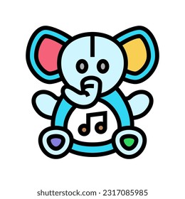 musical stuffed animal toy baby color icon vector. musical stuffed animal toy baby sign. isolated symbol illustration