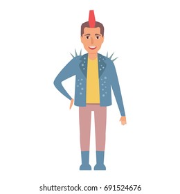 Musical style. Vector. Cartoon. Isolated art on white background. Flat. Punk
