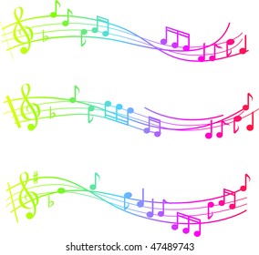 musical swirl of notes with gradient colours