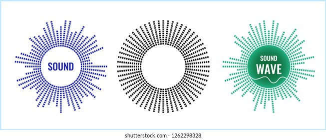 The musical symbol of the circular equalizer. Sound vector icon. Illustration isolated on white background
