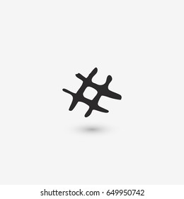 Musical symbol diez. Flat vector stock illustration
