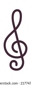 Musical Symbol G Clef Icon. Vector Illustration