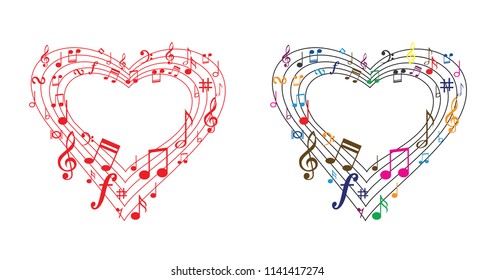 Musical symbol icon for staff and music note transparent background wave banner. Disco love heart sound notes. Fun vector sign pattern. quaver - Powered by Shutterstock - Get 15% off with code: PIKWIZARD15