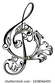  Musical symbol icon. Vector Treble Clef music note icon