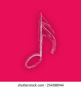 Musical symbol on pink background.