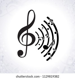 Musical symbol, vector logo music