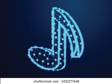 Musical symbols. Connection and disconnection concept. lines, triangles and particle style design. Illustration vector