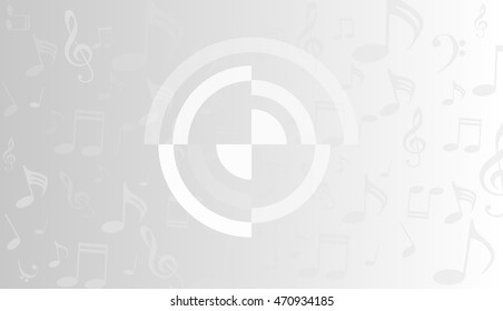 musical symbols, music notes, treble clef, a grey and white background vector