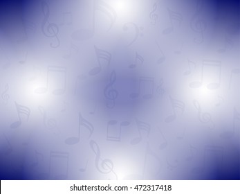 musical symbols, music notes, treble clef, a black and blue background vector