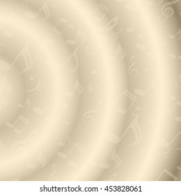 musical symbols, musical notes, treble clef, yellow background vector