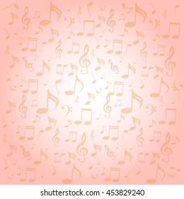 musical symbols, musical notes, treble clef, red background vector