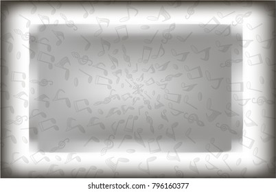 musical symbols with musical notes and treble clef, vector