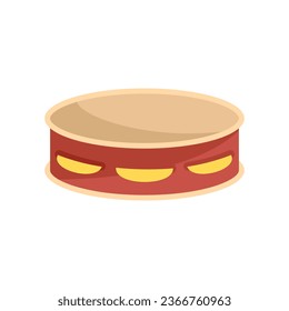 Musical tambourine icon flat vector. Music samba. Art leather isolated