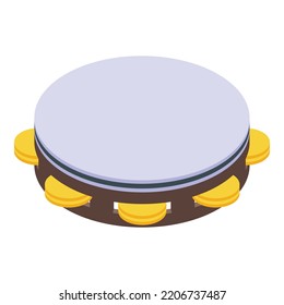 Musical tambourine icon. Isometric of Musical tambourine vector icon for web design isolated on white background