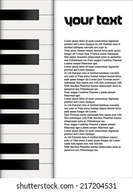 Musical template with piano keys
