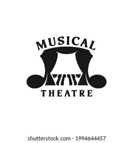 Musical Theater Logo, Piano Show Logo Template