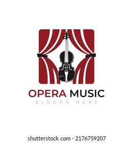 Musical Theater Logo, Violin Show Logo Template