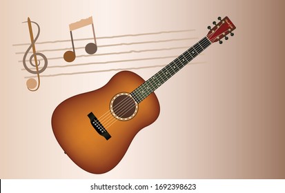 Musical theme background with violin, vector illustration design