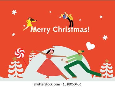 Musical theme for christmas/ Dancing in the snow/ Christmas party poster