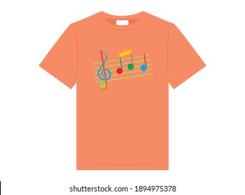 Musical theme t-shirt design, vector illustration