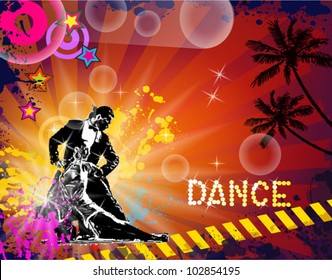  Musical themed latino dance flyer for night party or salsa exhibitions.