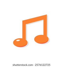 musical tone. orange color tone. musical theme. musical notes. vector illustration