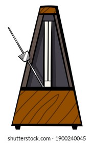 Musical tool metronome in cartoon style