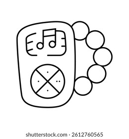 musical toy child baby kid line icon vector. musical toy child baby kid sign. isolated contour symbol black illustration