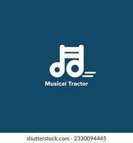 musical tractor funny and clean logo design