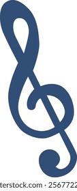 Musical treble clef vector illustration