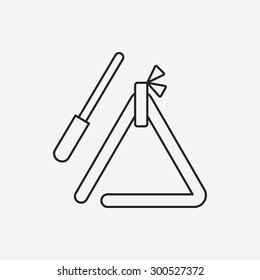 musical triangle line icon