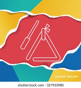 musical triangle line icon