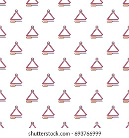 Musical triangle pattern in cartoon style. Seamless pattern vector illustration
