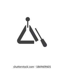 Musical triangle vector icon. filled flat sign for mobile concept and web design. Triangle musical instrument glyph icon. Symbol, logo illustration. Vector graphics