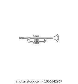 Musical trumpet icon. Simple element illustration. Musical trumpet symbol design template. Can be used for web and mobile on white background