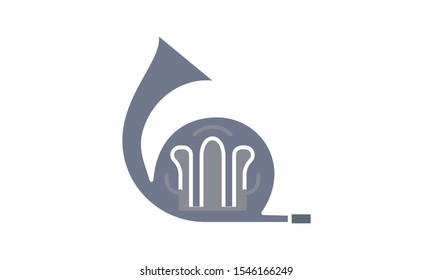 Musical trumpet icon vector illustration.