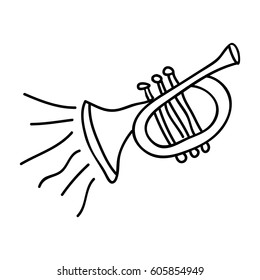 musical trumpet instrument icon, vector illustration design