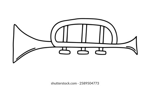 Musical Trumpet vector hand drawn doodle