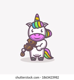 Musical unicorn with music instrument