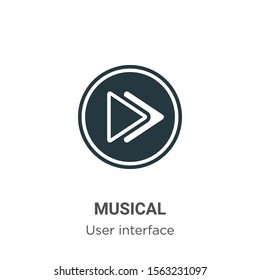 Musical vector icon on white background. Flat vector musical icon symbol sign from modern user interface collection for mobile concept and web apps design.